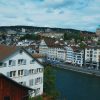 birdseye view over swiss buildings