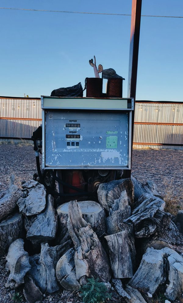 photo of old gas pump in marfa, texas