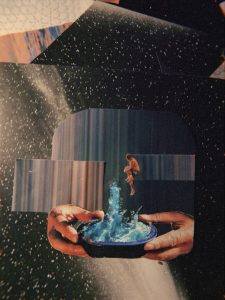Messenger_creation_5a4e2b2d-2ec1-419e-b202-3b2120340a27 collage of space and lines with hands holding a pool of water